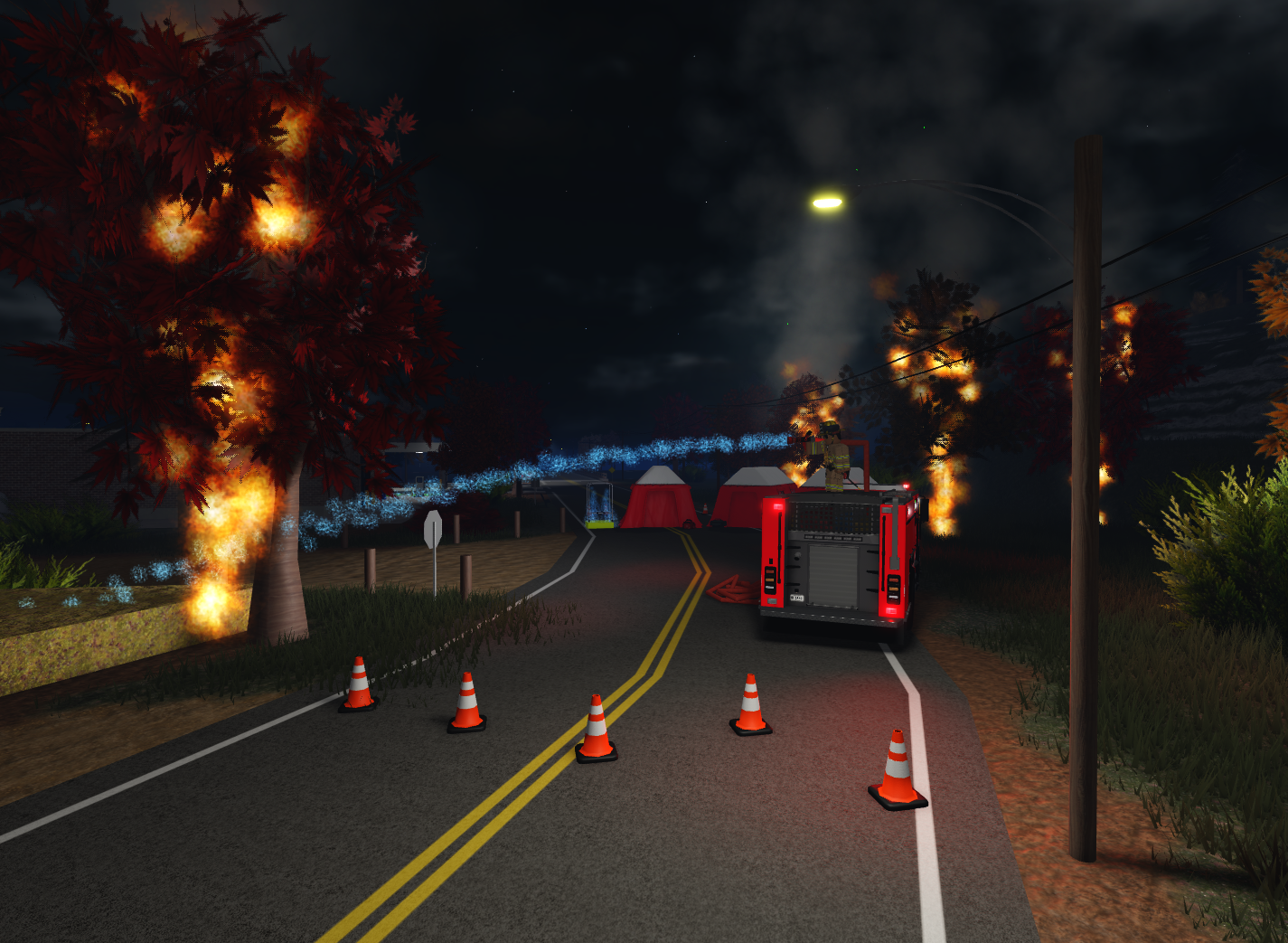 LAFD fire engine responding