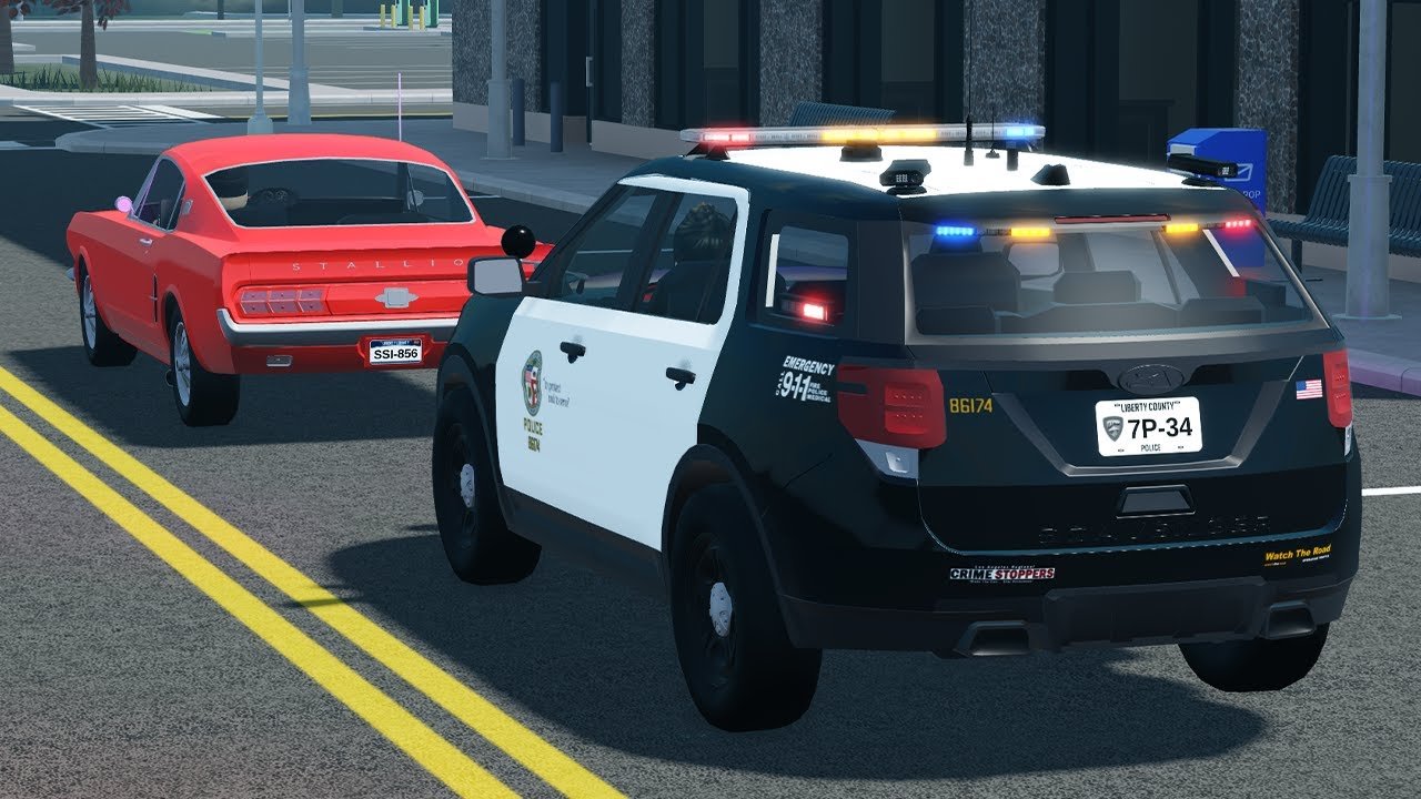 LAPD patrol vehicles at night